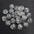 Round resin cabochons with silver foil inclusions for DIY jewelry making and crafts - Clear with Silver Foil Flakes