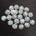 8-12mm round resin cabochons with iridescent aurora foil for DIY jewelry making - Iridescent Opal