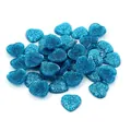 Pendentifs cœur bleu lac 12mm en résine à paillettes pour bijoux et nail art DIY - Style de Cœur à Paillettes Bleu Lac (V2-10)