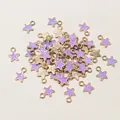 Lila und goldene sternförmige Anhänger aus Metall für DIY Schmuckherstellung - Lavendel