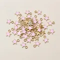 Sternförmige DIY-Schmuckanhänger mit rosa Emaille und vergoldeten Haken in Masse - Rosa