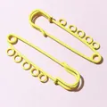 Neon yellow metal safety pins with 5 hanging loops for creative DIY jewelry crafts - Five-Layer Style / Neon Yellow