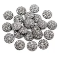 8mm silberne Druzy-Harz-Cabochons mit funkelnder Kristalltextur für DIY-Schmuckherstellung - Silbergrau (Stil 13)