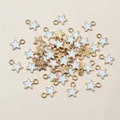 DIY Sternanhänger mit weißer Emaille und goldener Sonnenstruktur für Schmuckdesign - Weiß