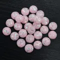 Light pink round resin cabochons with silver foil flakes for DIY jewelry making - Light Pink with Silver Foil
