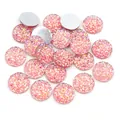 Leuchtend rosa 12mm Resin Druzy Cabochons mit AB-Glitzer für DIY-Schmuckherstellung - Hellrosa AB (Stil 10)