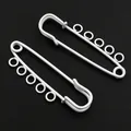White coated safety pin with five loops for DIY jewelry and charm attachments - Five-Layer Style / White