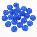 Runde blaue 12mm Druzy Harz-Patches mit glitzernder Textur für DIY-Schmuckherstellung - Blau (Stil 7)