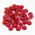 Cabochon in resina rosa da 8-12mm con glitter per accessori di creazione gioielli fai da te - US 8 / Rosso Rosa (5)