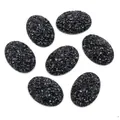 Cabochons ovales en résine druzy noire 18x25mm avec texture minérale étoilée - Noir (T3-26)