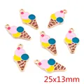 Detail of 25x13mm ice cream alloy pendants for DIY jewelry making in multi colors - R3-28【0.9g】