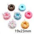Detailed view of colorful 19x23mm resin donut charms with sugar coating for DIY jewelry - G3-01【1.7g】