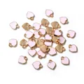 Mini 6x8mm light pink enamel heart charms with gold metal backing for DIY jewelry making - Pink