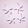 Pink starfish pendants with white polka dots and gold finish for DIY jewelry - 22.5x20mm / Pink