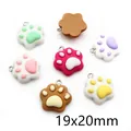 Detailed macro view of 19x20mm colorful resin cat paw pendants for DIY jewelry making - G5-30【1.6g】