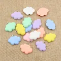 Macro shot of colorful resin cloud charms with metal rings on rustic linen background - Colorful Cloud Style (AG3-19)