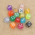 Colorful creative resin dice pendant charms with metal hooks for DIY jewelry making - Dice Style (AG2-07) / 14x17mm