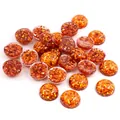 Funkelnde orangefarbene Harz-Cabochons mit sechseckigem Glitzer für DIY-Schmuck - US 8 / Orangegold (12)