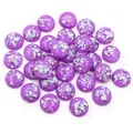 Purple resin cabochons with silver foil inclusions for DIY jewelry making - Purple Silver Foil