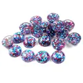 8-12 mm runde Harz-Cabochons mit funkelndem Glitzer in Blau und Rosa für DIY-Schmuck - US 8 / Blau Rosa Rot (14)