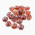 8-12mm Harz Cabochons mit roten, blauen und goldenen Pailletten für DIY Schmuck - US 12 / Rot Blau Gold (15)
