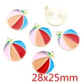Pendentifs colorés style ballon de plage émaillés pour la création de bijoux DIY - Style Ballon de Plage Coloré (AG4-50)