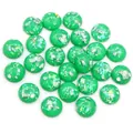 8-12mm green round resin gemstone with silver foil sparkles for DIY jewelry making - Green Silver Foil