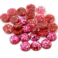 Runde Harz-Cabochons mit glitzernden roten und silbernen Pailletten für DIY-Schmuck - US 12 / Rosa Weiß Schwarz Rot (19)
