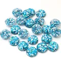 Blaue und silberne Glitzerharz-Cabochons für DIY-Schmuck und Accessoires - US 12