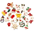Lot de breloques de Noël en émail avec Père Noël et rennes pour bijoux DIY - Mélange Aléatoire
