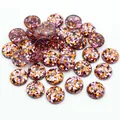 8-12 mm runde Harz-Cabochons mit Glitzer in Orange Lila und Schwarz für DIY-Schmuck - US 12 / Orange Lila Schwarz (23)