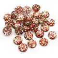8-12mm runde Harz-Cabochons mit festlichem Glitzer für DIY-Schmuckherstellung - US 12 / Rot Weiß Grün (24)