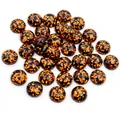 8-12mm runder Harz-Cabochon mit orangem Sechskant-Glitzer für DIY-Schmuckherstellung - US 8 / Schwarz Orange (27)