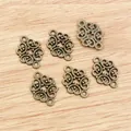 Retro Bronzelegierung hohl Blumenanhänger mit zwei Anschlüssen für DIY Schmuckherstellung - Bronze