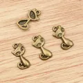 Dijes de gato en bronce antiguo para joyería DIY con cuatro pequeños colgantes de aleación - Bronce antiguo
