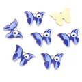 Blaue Schmetterlingsanhänger mit Evil Eye Muster für DIY Schmuckherstellung - Dunkelblau (AG4-25)