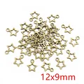 Makroaufnahme von 12x9mm Bronze-Sternanhängern für DIY-Schmuckherstellung und Basteln - Antik Bronze Hohler Stern (R5-18)