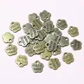Pendentif fleur en bronze vintage avec gravure Hand made pour bijoux DIY - Bronze