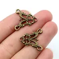 Retro Bronze Legierung Hohlblumen Verbinder für DIY Schmuck Ketten und Armbänder - Bronze