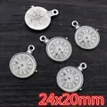 Retro-Anhänger aus Silberlegierung 24x20mm für DIY-Schmuck mit römischen Ziffern - Antiksilber Römische Ziffern Stil (Q2-41)