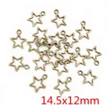 Macro view of 14.5x12mm bronze star alloy pendants for DIY jewelry making - Antique Bronze Large Hollow Star (AC2-40)