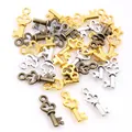 Set de breloques clés en forme de cœur en or, argent et bronze pour bijoux artisanaux - Mélange Aléatoire
