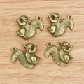 Set de cuatro colgantes de ardilla en aleación de bronce para collares y joyas DIY - Bronce antiguo