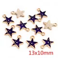 Sternförmige goldene Legierung Anhänger mit dunkelblauem Emaille für DIY-Schmuck - Dunkelblauer Pentagramm (Q5-29)