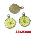 Drei antike Bronze-Taschenuhr-Anhänger mit Eiffelturm-Design, Maße 32x25mm - Eiffelturm 1889 Taschenuhren-Stil (P7-20)