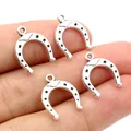 Antique silver horseshoe charms for jewelry making, DIY alloy pendants 16x13mm - Vintage Antique Silver Style (Q6-08)