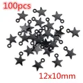 100 Stück 12x10mm schwarze Legierung Sternanhänger für DIY Halsketten und Armbänder - Pentagramm