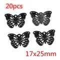 20 Stück schwarze Schmetterlingsanhänger für DIY Schmuckherstellung 17x25mm - Hohler Schmetterling