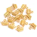 Goldfarbene Kronen-Anhänger aus Legierung für DIY-Schmuck mit glänzendem Metallic-Finish - Gold