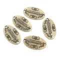 Fünf ovale handgefertigte Legierungsetiketten aus Bronze für DIY-Schmuck und Basteln - Bronze